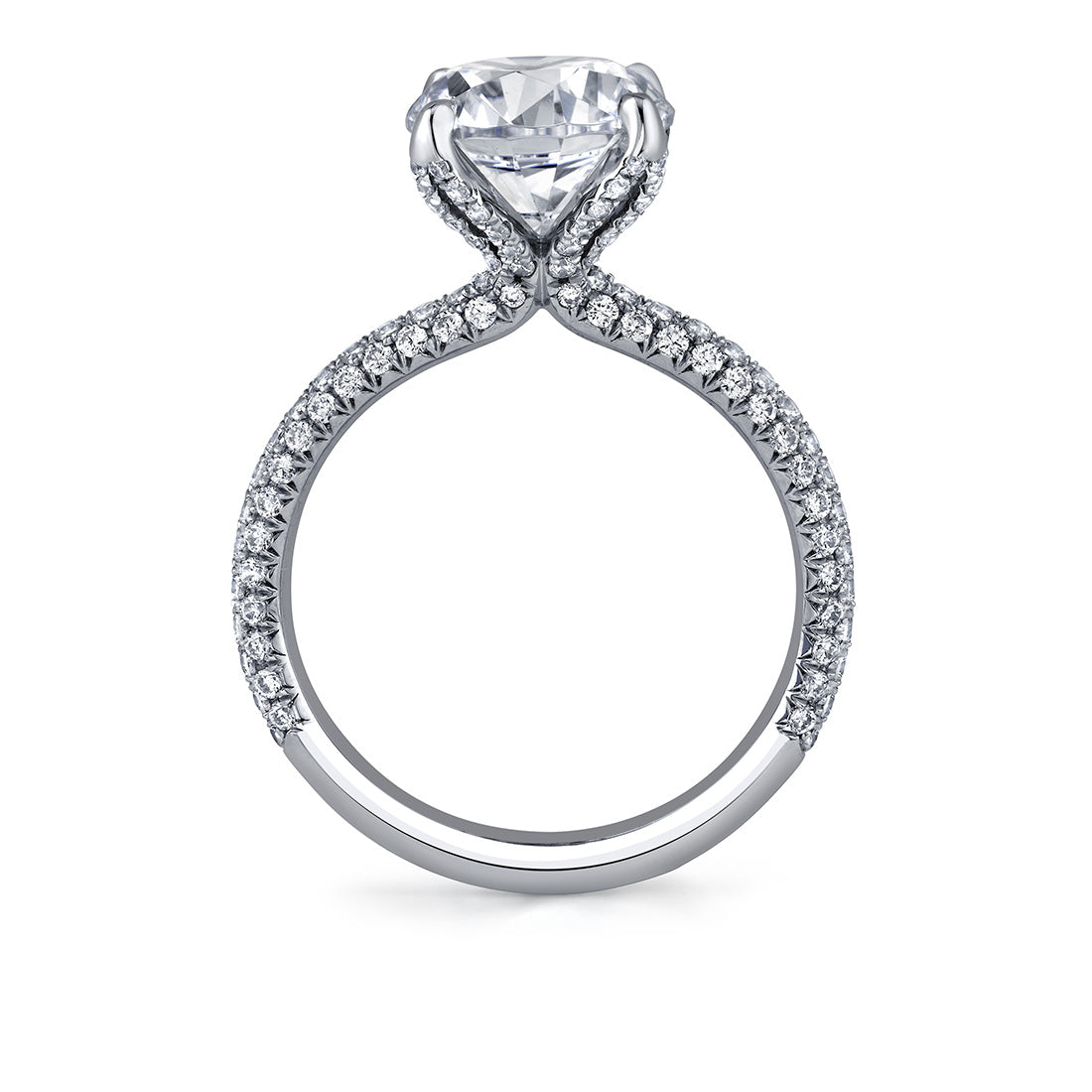 Tulira Pave Diamond Petal Prong Engagement Ring - Sariah