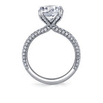 Tulira Pave Diamond Petal Prong Engagement Ring - Sariah