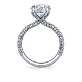 Tulira Pave Diamond Petal Prong Engagement Ring - Sariah