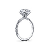 Tulira Pave Diamond Petal Prong Engagement Ring - Sariah