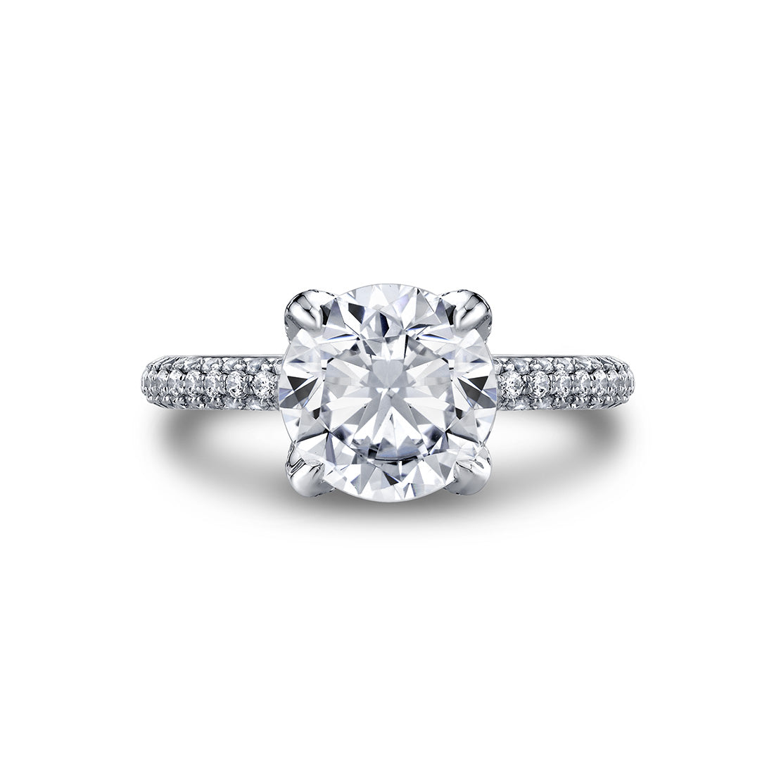 Tulira Pave Diamond Petal Prong Engagement Ring - Sariah