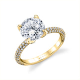 Tulira Pave Diamond Petal Prong Engagement Ring - Sariah