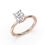 Heritage Oval Cut Hidden Halo Solitaire Engagement Ring - Piper