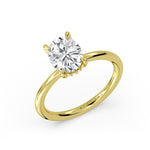 Heritage Oval Cut Hidden Halo Solitaire Engagement Ring - Piper