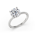 Round Cut Hidden Halo Classic Engagement Ring - Honey