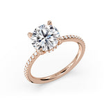 Round Cut Hidden Halo Classic Engagement Ring - Honey