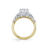 Oval Cut Two Tone Nine Stone Engagement Ring - Selina
