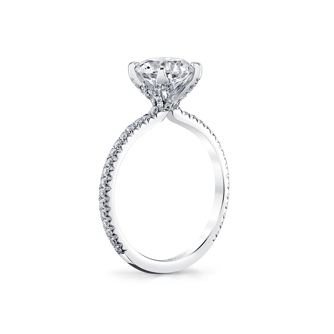 Tulira Diamond Petal Prong Engagement Ring - Violet