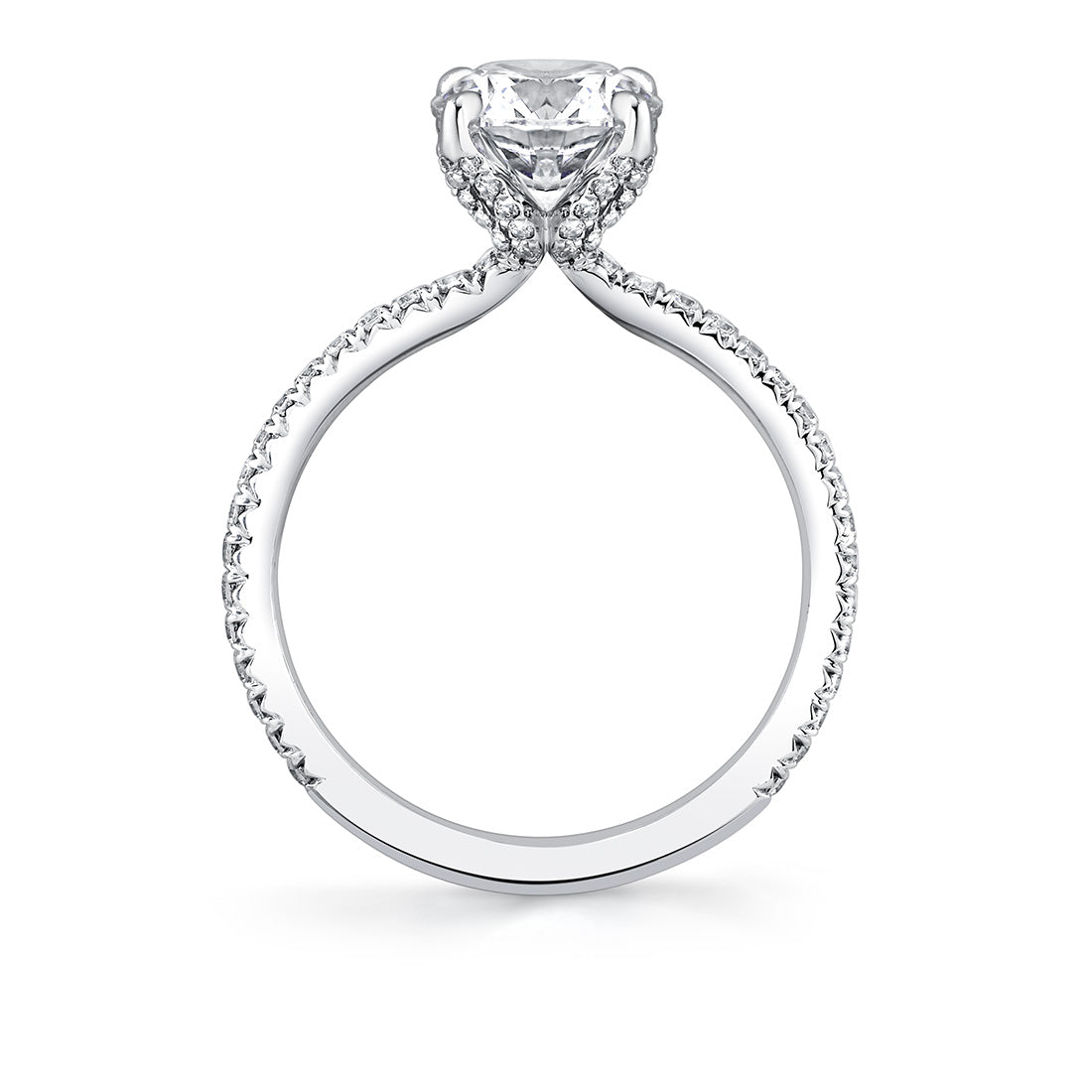 Tulira Diamond Petal Prong Engagement Ring - Violet