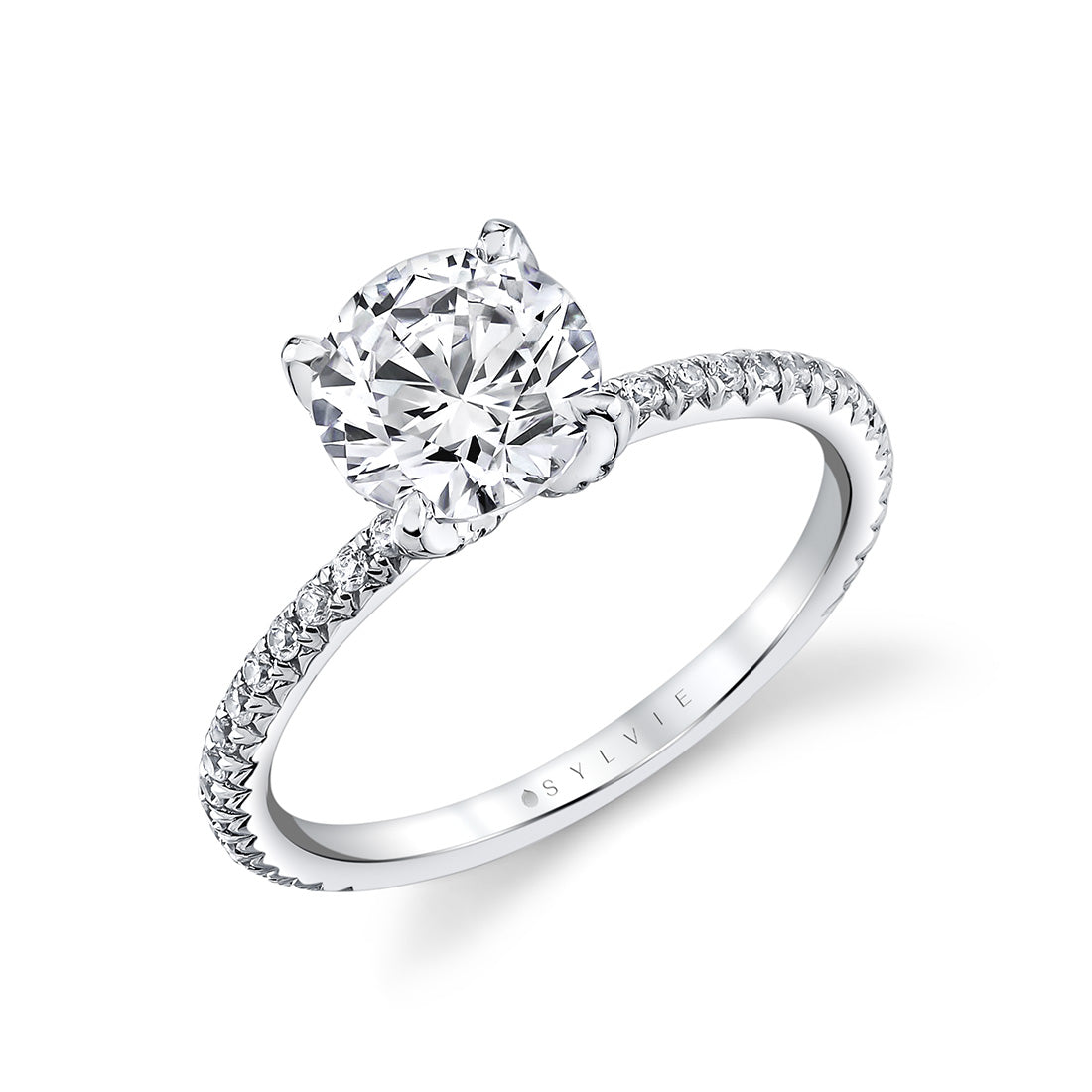 Tulira Diamond Petal Prong Engagement Ring - Violet