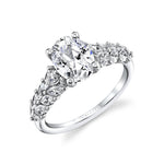 Tulira Flared Marquise Floral Inspired Engagement Ring - Camellia
