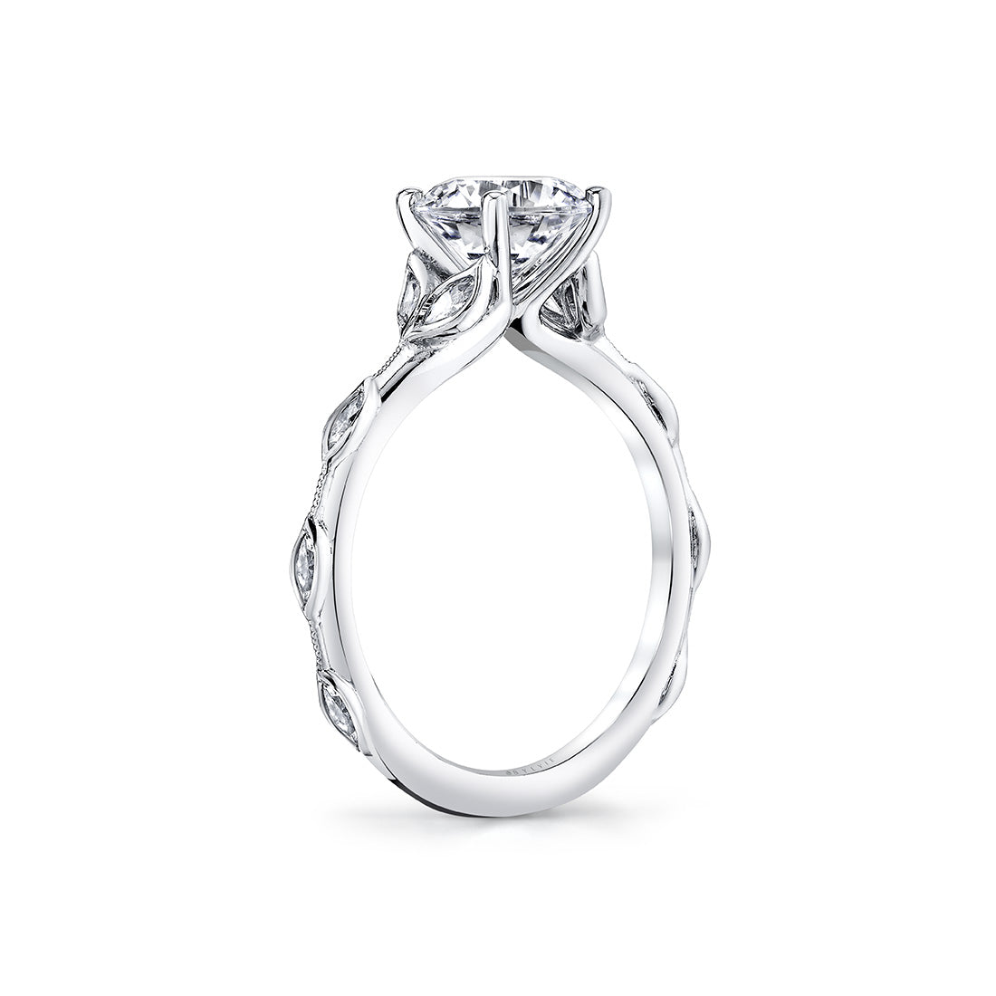Tulira Diamond Petal and Leaf Engagement Ring - Paloma