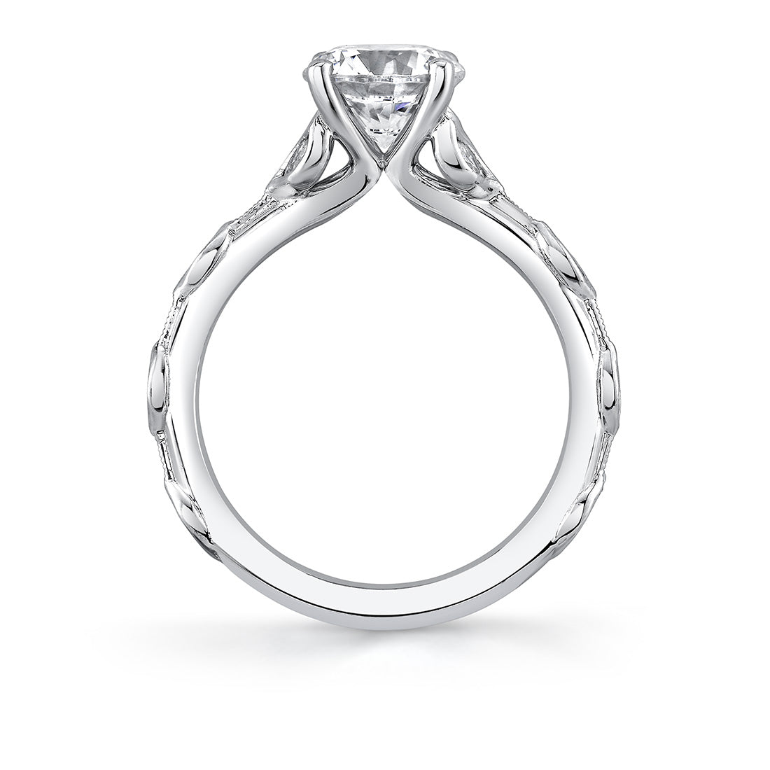 Tulira Diamond Petal and Leaf Engagement Ring - Paloma