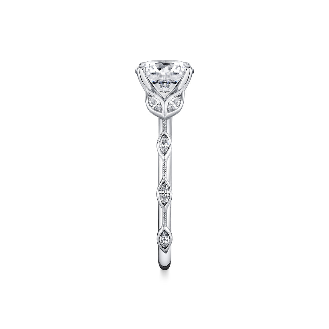 Tulira Diamond Petal and Leaf Engagement Ring - Paloma
