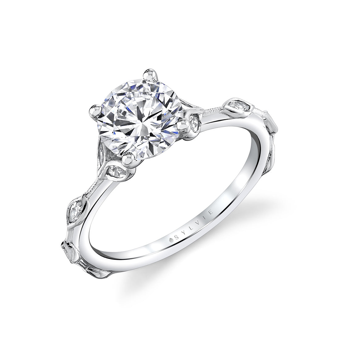 Tulira Diamond Petal and Leaf Engagement Ring - Paloma