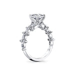 Tulira Flared Round and Marquise Floral Inspired Engagement Ring - Dahlia