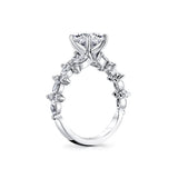 Tulira Flared Round and Marquise Floral Inspired Engagement Ring - Dahlia