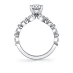 Tulira Flared Round and Marquise Floral Inspired Engagement Ring - Dahlia