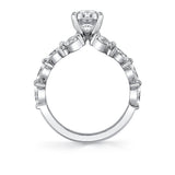 Tulira Flared Round and Marquise Floral Inspired Engagement Ring - Dahlia