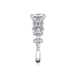 Tulira Flared Round and Marquise Floral Inspired Engagement Ring - Dahlia