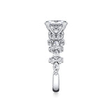 Tulira Flared Round and Marquise Floral Inspired Engagement Ring - Dahlia
