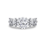 Tulira Flared Round and Marquise Floral Inspired Engagement Ring - Dahlia