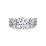 Tulira Flared Round and Marquise Floral Inspired Engagement Ring - Dahlia