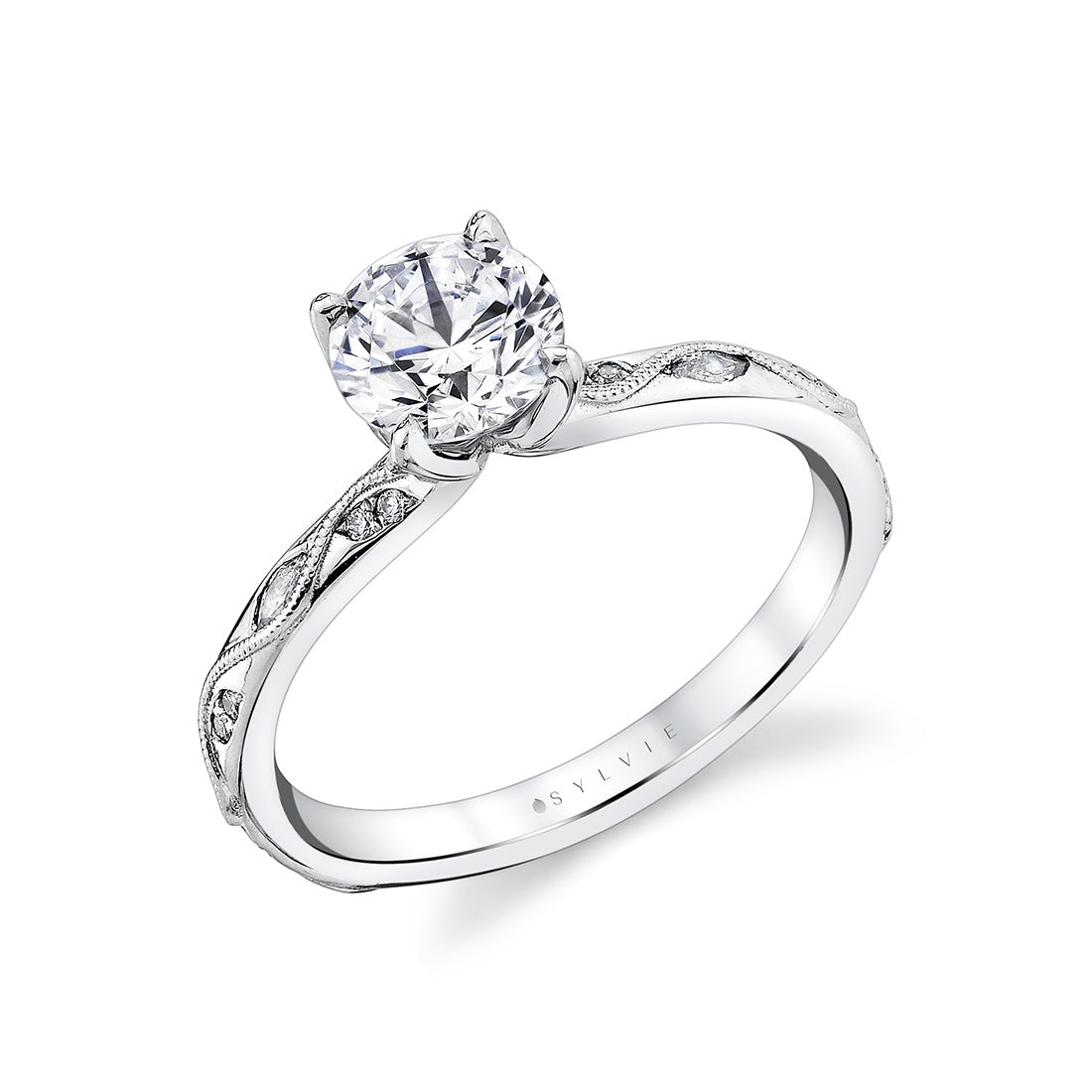 Tulira Vine Inspired Engagement Ring - Rhodes