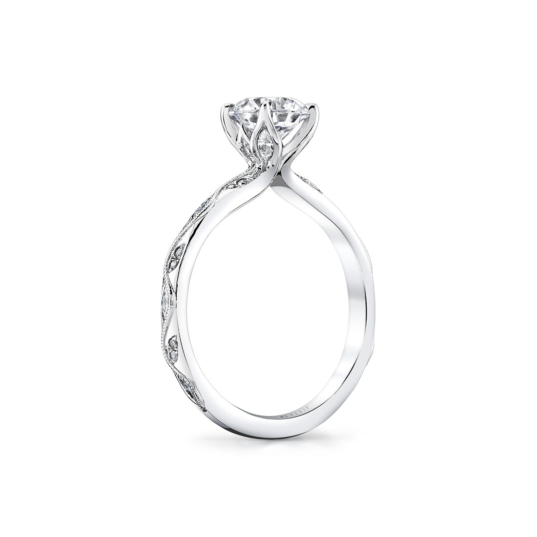 Tulira Vine Inspired Engagement Ring - Rhodes