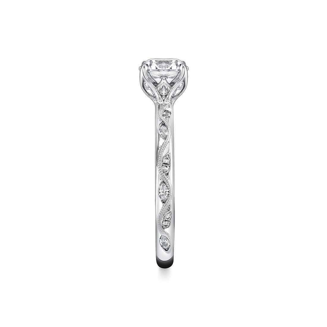 Tulira Vine Inspired Engagement Ring - Rhodes