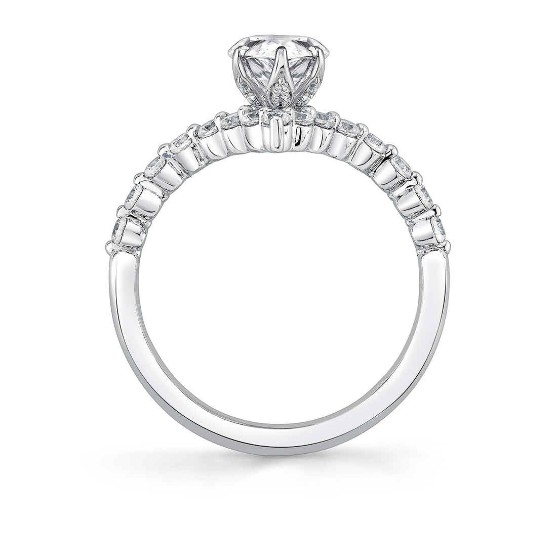 Tulira Curved Band Shared Prong Engagement Ring - Maisy