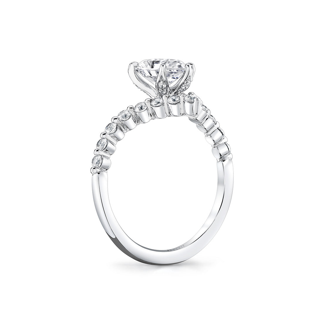 Tulira Curved Band Shared Prong Engagement Ring - Maisy