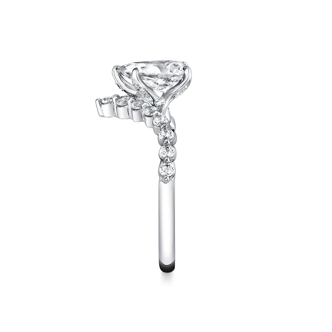 Tulira Curved Band Shared Prong Engagement Ring - Maisy