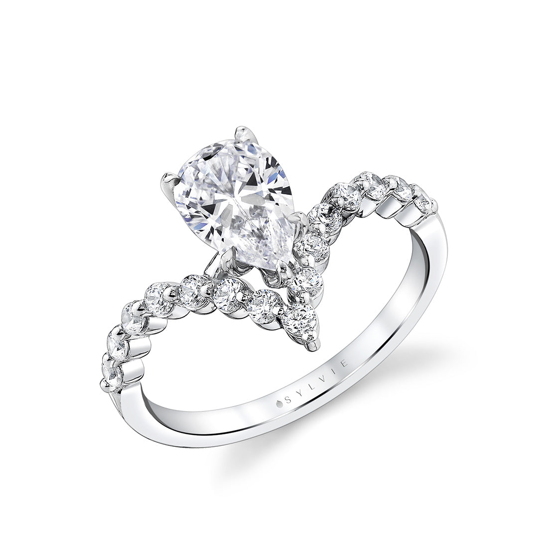 Tulira Curved Band Shared Prong Engagement Ring - Maisy