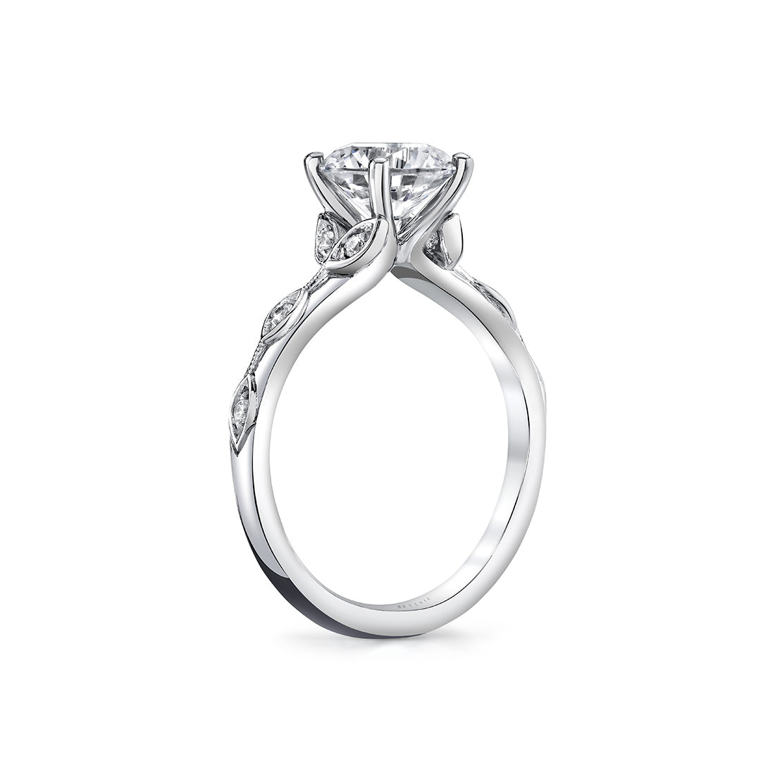 Tulira Bezel Petal and Leaf Engagement Ring - Briony