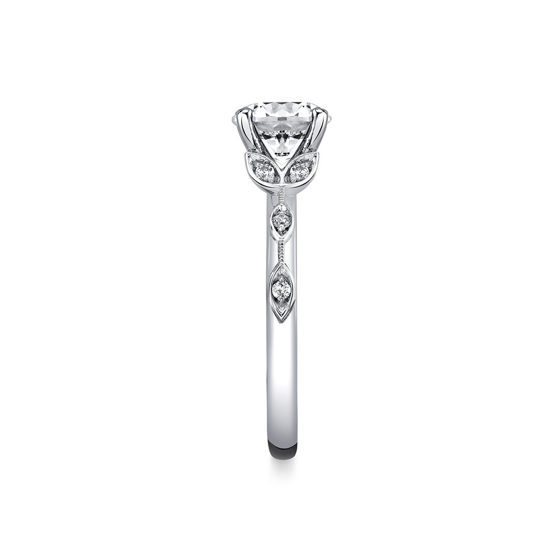 Tulira Bezel Petal and Leaf Engagement Ring - Briony