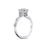 Tulira Bezel Petal and Leaf Engagement Ring - Opal