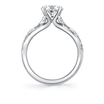 Tulira Bezel Petal and Leaf Engagement Ring - Opal