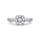 Tulira Bezel Petal and Leaf Engagement Ring - Opal