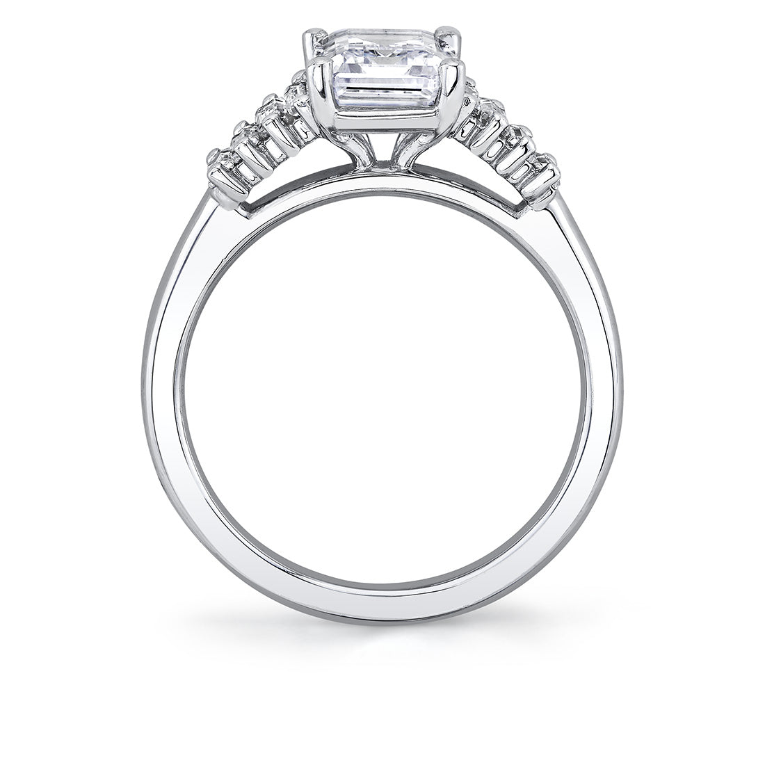 Emerald Cut Graduating Baguette Engagement Ring - Hartlen