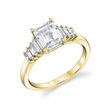 Emerald Cut Graduating Baguette Engagement Ring - Hartlen