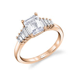 Emerald Cut Graduating Baguette Engagement Ring - Hartlen