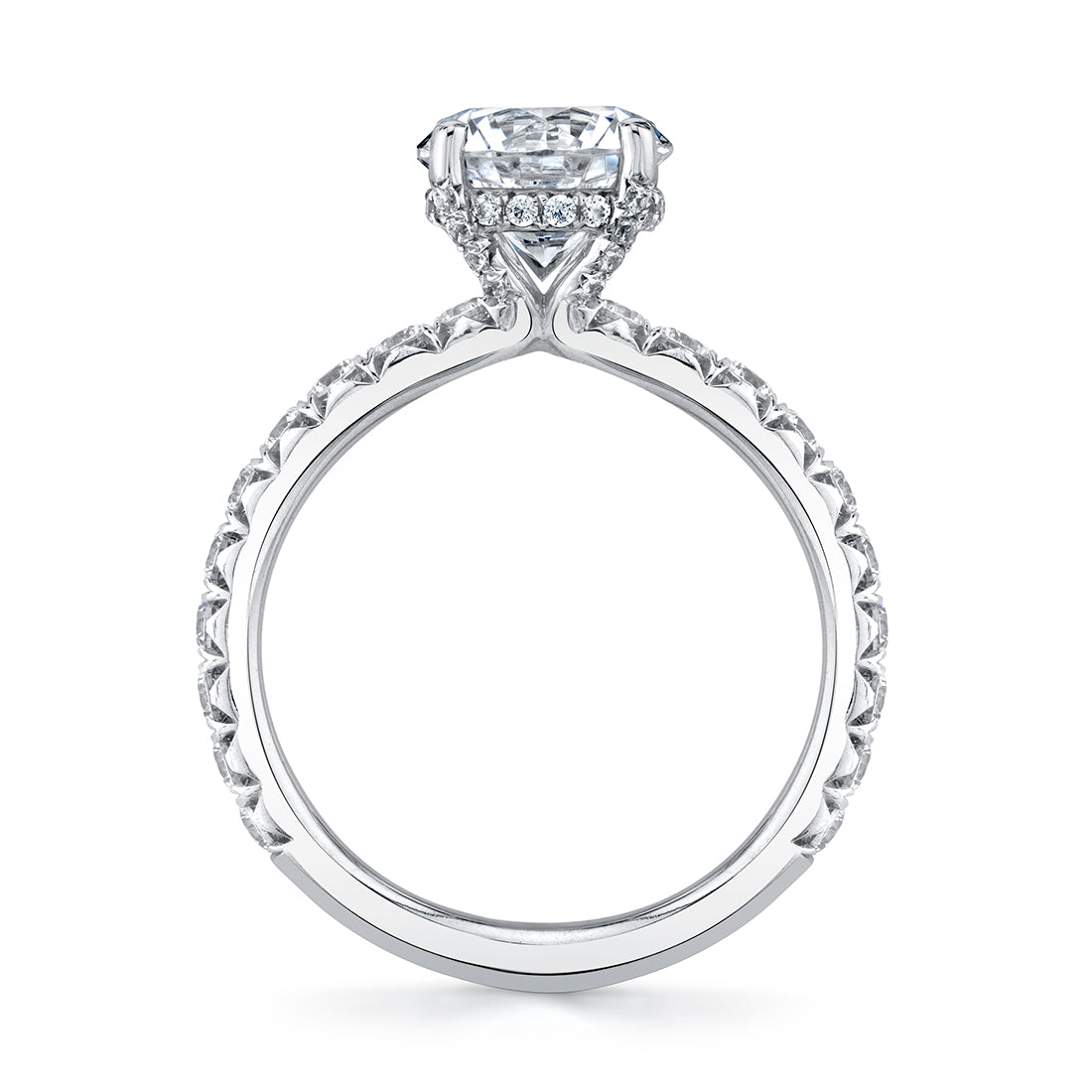 Emerald Cut Classic Engagement Ring with Hidden Halo - Malencia