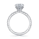 Emerald Cut Classic Engagement Ring with Hidden Halo - Malencia