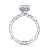 Princess Cut Classic Engagement Ring with Hidden Halo - Malencia