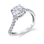 Round Cut Curved Engagement Ring - Zaya