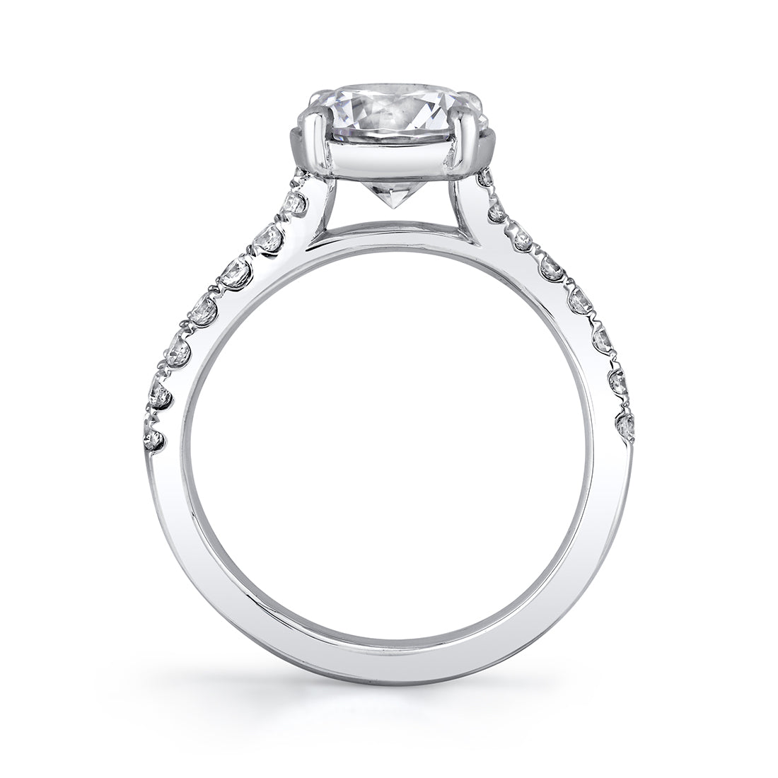 Round Cut Curved Engagement Ring - Zaya