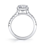 Round Cut Curved Engagement Ring - Zaya