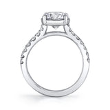 Round Cut Curved Engagement Ring - Zaya