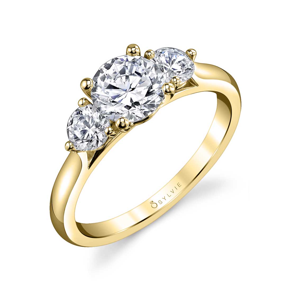 Modern Three Stone Engagement Ring
